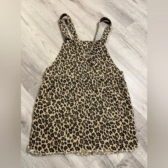 Entro brand leopard print denim overall dress - Picture 3 of 8
